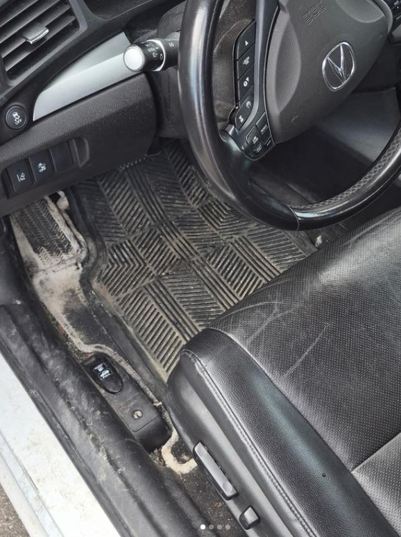 Acura TL — Driver footwell before detailing